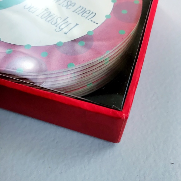 CREATIVE PAPERS Christmas Drink Coaster Set Of 12 Funny Holiday Stocking Stuffer - Picture 4 of 7